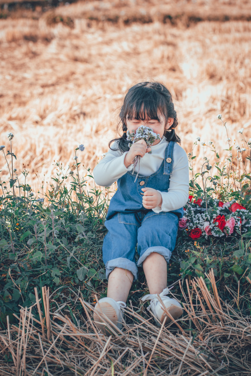 女孩坐在稻田附近地面Girl Sitting on Ground Near Rice Paddy|人,休闲,可爱的,在户外,场,夏天,外,女儿,女孩,孩子,幸福,快乐,日光,景观,有趣的,气味,爱,牛仔布,秋天,穿,美丽的,花,草,蹒跚学步的,闻-海量高质量免版权图片素材-设计师素材-摄影图片-mitapix-美塔图像