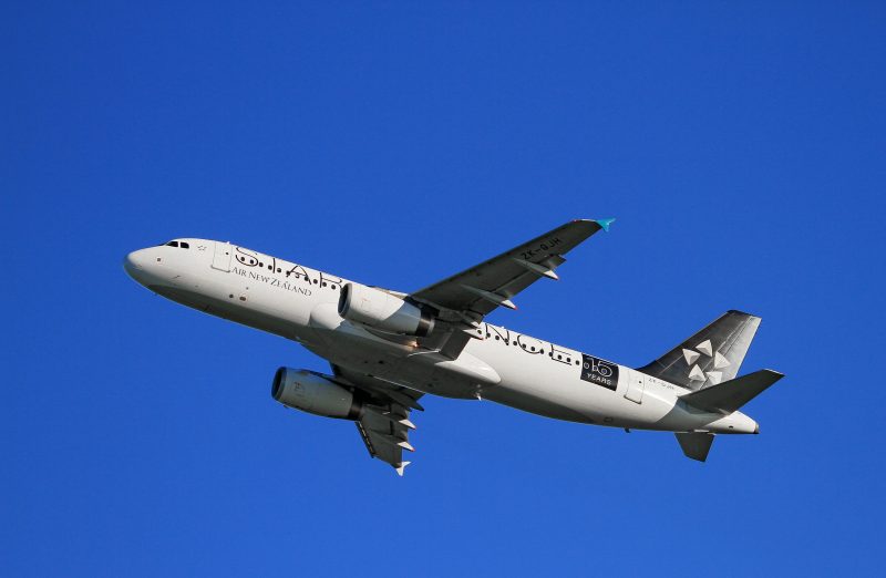 白天蓝天下的白色飞机|新西兰航空,空中客车,航空,飞机-海量高质量免版权图片素材-设计师素材-摄影图片-mitapix-美塔图像