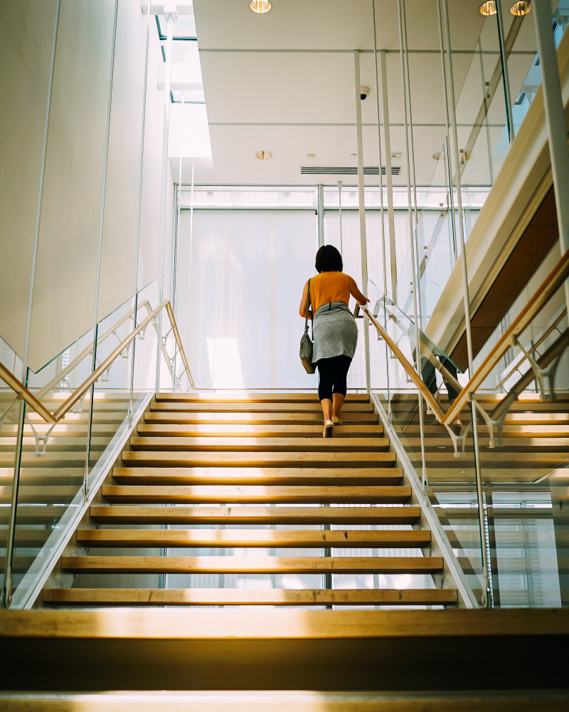 布朗女士走在楼梯Woman Walking on Brown Stair|上升,人,低角度拍摄,体系结构,光,内部,反射,在室内,女人,建筑,日光,楼梯,步骤,窗口,设计-海量高质量免版权图片素材-设计师素材-摄影图片-mitapix-美塔图像