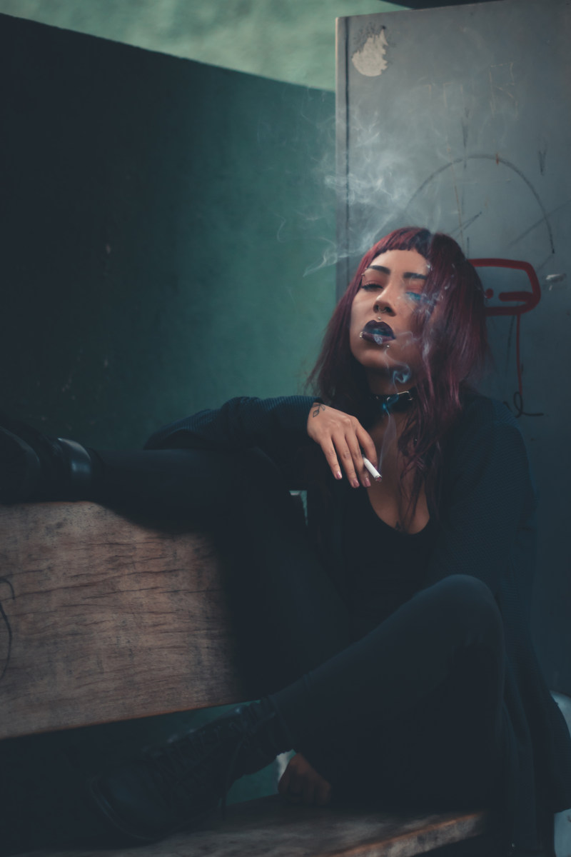 女人黑色衬衫坐着抽烟Woman in Black Shirt Sitting and Smoking|casual,cigarette,Close-up,dark,eyes,face,facial expression,Fashion,fashionable,female,furniture,hair,hairstyle,Hand,human,indoors,lady,lips,looking,model,person,photoshoot,pose,posing,room,royalty free images,sitting,skin,smoke,smoking,wear,woman,wooden bench,Young,young girl,Youth,人,人类,休闲,免版税图像,发型,吸烟,嘴唇,在室内,坐,头发,女人,女性,家具,年轻,年轻的女孩,房间,手,拍摄,时尚,暗,木凳,构成,查找,模型,烟,特写,皮肤,眼睛,穿,脸,那位女士,青年,面部表情,香烟-海量高质量免版权图片素材-设计师素材-摄影图片-mitapix-美塔图像