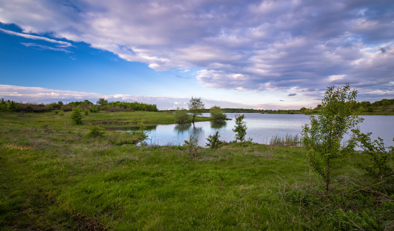 绿草蓝天下附近的水域Green Grass Field Near Body of Water Under Blue Sky|云,农村,反射,国家,在户外,场,天空,日光,景观,树,森林,水,湖,环境,自然,草,荒野,风景优美的-海量高质量免版权图片素材-设计师素材-摄影图片-mitapix-美塔图像