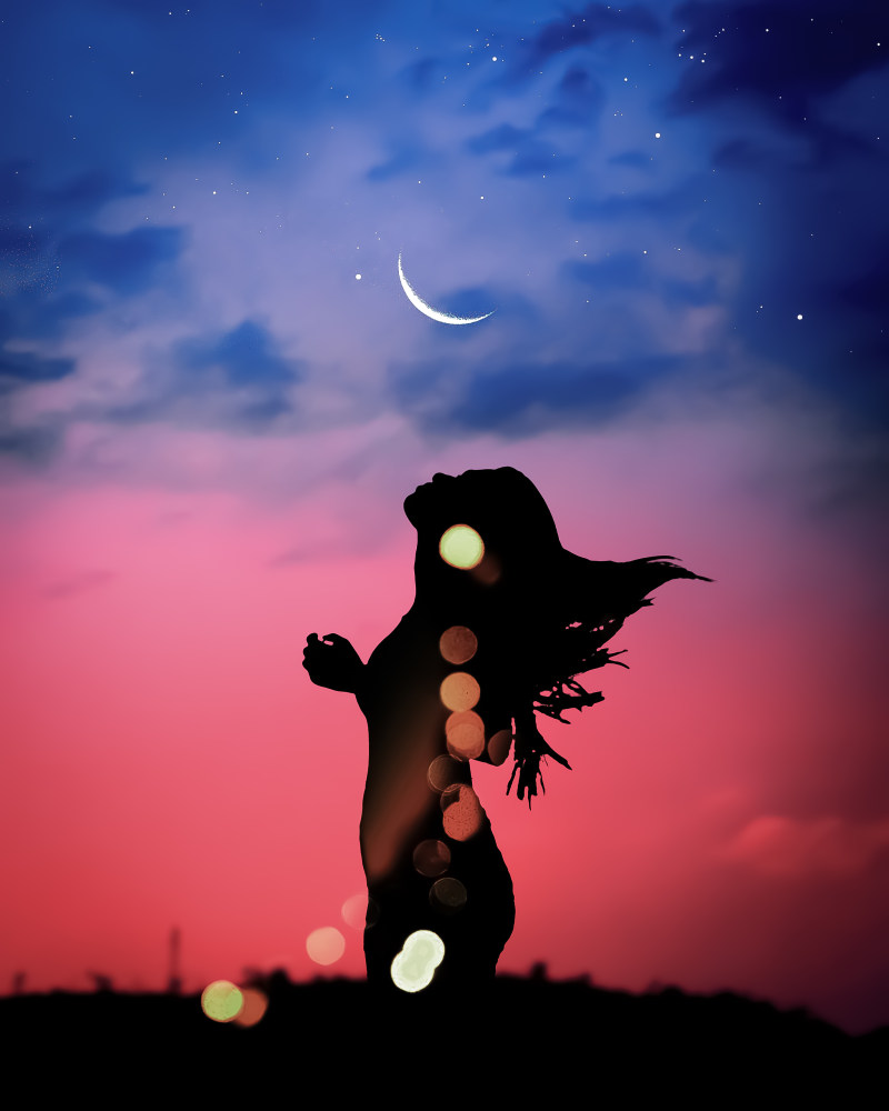 剪影照片的女人站在湛蓝的天空Silhouette Photo of Woman Standing Under Clear Blue Sky|Clouds,crescent moon,dark,dusk,evening,girl,golden hour,golden sunset,landscape,Lights,Moon,nature,outdoors,person,scenic,silhouettes,Sky,sunset,woman,云,人,剪影,天空,女子,女孩,性质,户外,新月,日落,晚上,景区,景观,月亮,灯,金色的夕阳,黄昏,黄金时段,黑暗-海量高质量免版权图片素材-设计师素材-摄影图片-mitapix-美塔图像