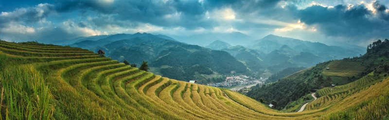 农村耕地|乡村,全景,农场,农田,土地,山脉,户外,牧场,田野,风景-海量高质量免版权图片素材-设计师素材-摄影图片-mitapix-美塔图像