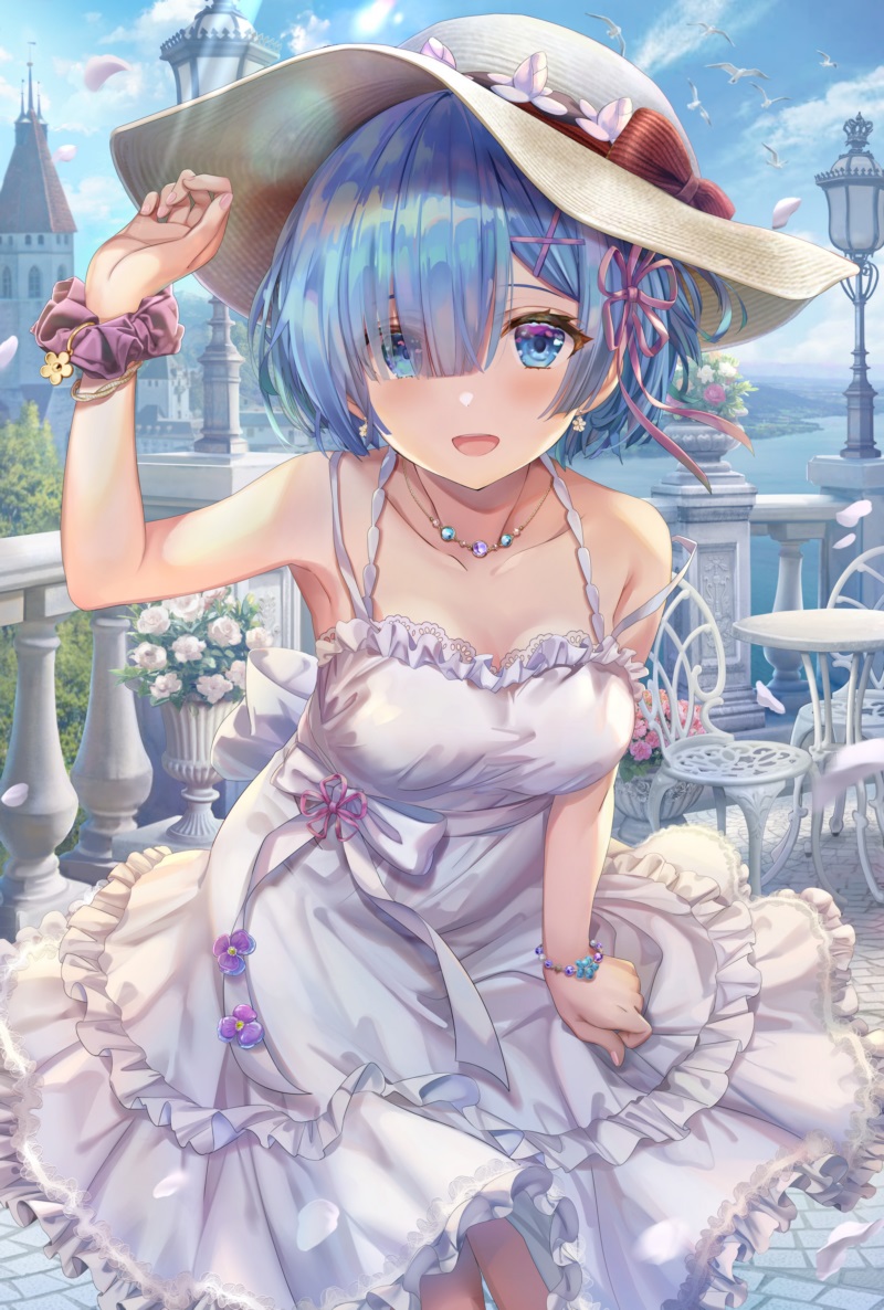 Torino Akua,短发,蓝色头发,蓝眼睛,动漫女孩,艺术品,REM（RE：Zero）,Re：Zero Kara Hajimeru Isekai Seikatsu,帽子,连衣裙,阳光连衣裙,壁纸/手机壁纸|Re：Zero Kara Hajimeru Isekai Seikatsu,REM（RE：Zero）,Torino akua,动漫女孩,帽子,短发,艺术品,蓝眼睛,蓝色头发,连衣裙,阳光连衣裙-海量免费高质量壁纸|墙纸|手机壁纸|电脑壁纸|wallpaper|动漫|卡通|二次元|真人|风景壁纸库-美塔壁纸