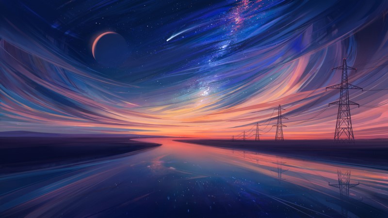 Aenami,数字艺术,景观,河流,天空,电源线,月亮,壁纸/手机壁纸|Aenami,天空,数字艺术,景观,月亮,河流,电源线-海量免费高质量壁纸|墙纸|手机壁纸|电脑壁纸|wallpaper|动漫|卡通|二次元|真人|风景壁纸库-美塔壁纸