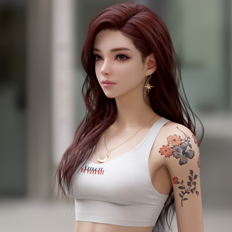 Shin Jeongho,女性,红发,长发,看,CGI,CGI,Tank Top,白色服装,项链,纹身,景深,肖像,壁纸/手机壁纸|CGI,Shin Jeongho,Tank Top,女性,景深,白色服装,看,红发,纹身,肖像,长发,项链-海量免费高质量壁纸|墙纸|手机壁纸|电脑壁纸|wallpaper|动漫|卡通|二次元|真人|风景壁纸库-美塔壁纸