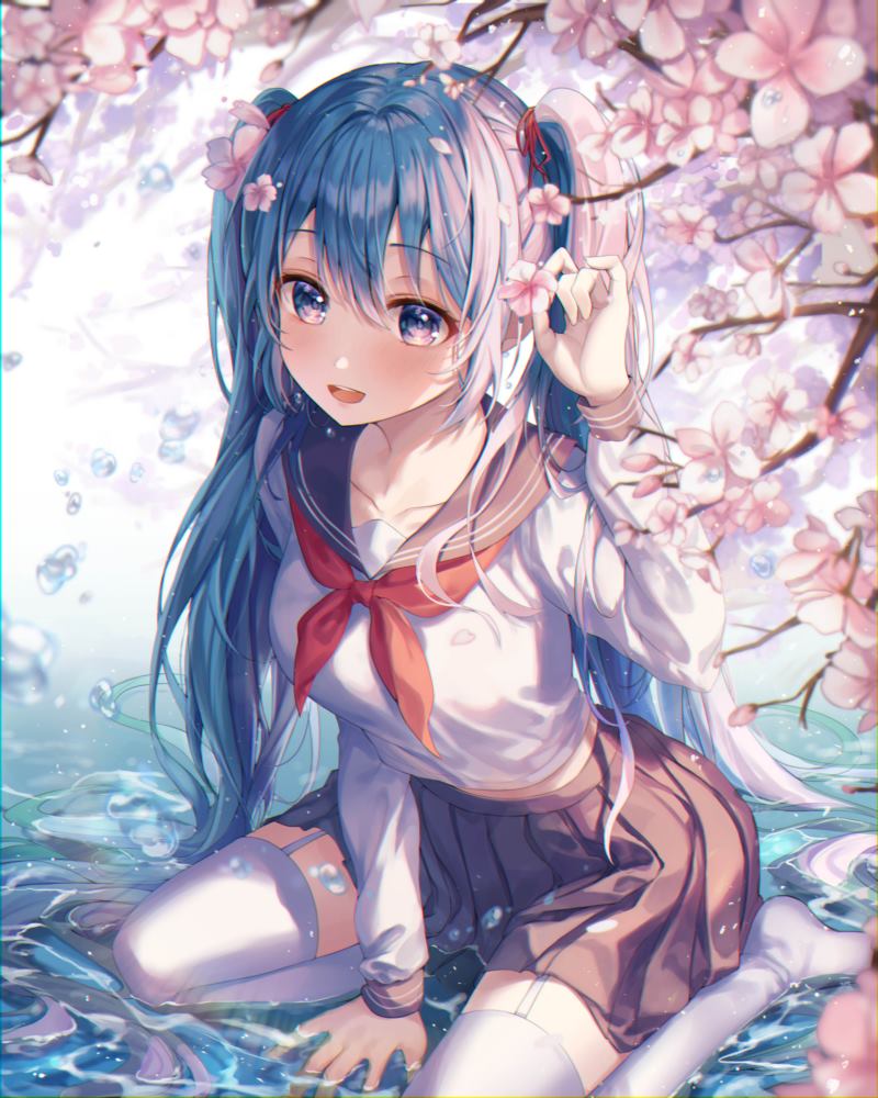 Aimbek,动漫,动漫女孩,Hatsune Miku,水,白色丝袜,大腿高,校服,樱花,Vocaloid,壁纸/手机壁纸-Aimbek,Hatsune Miku,Vocaloid,动漫,动漫女孩,大腿高,校服,樱花,水,白色丝袜-海量免费高质量壁纸|墙纸|手机壁纸|电脑壁纸|wallpaper|动漫|卡通|二次元|真人|风景壁纸库-美塔壁纸