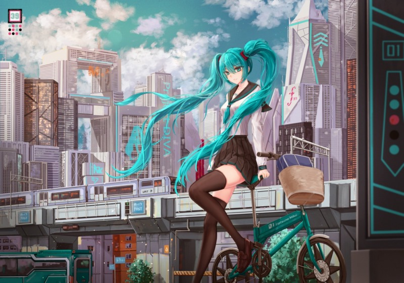 Yuzuriha,动漫,动漫女孩,图术,Vocaloid,Hatsune Miku,Twintails,青色头发,校服,大腿高,自行车,城市景观,壁纸/手机壁纸|Hatsune Miku,twintails,Vocaloid,Yuzuriha,动漫,动漫女孩,图术,城市景观,大腿高,校服,自行车,青色头发-海量免费高质量壁纸|墙纸|手机壁纸|电脑壁纸|wallpaper|动漫|卡通|二次元|真人|风景壁纸库-美塔壁纸