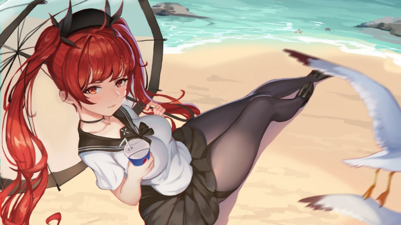 上帝猎人,红发,动漫,动漫女孩,艺术品,阿苏尔里巷,檀香山（Azur Lane）,海滩,伞,校服,连裤袜,灌木丛,壁纸/手机壁纸|上帝猎人,伞,动漫,动漫女孩,校服,檀香山（Azur Lane）,海滩,灌木丛,红发,艺术品,连裤袜,阿苏尔里巷-海量免费高质量壁纸|墙纸|手机壁纸|电脑壁纸|wallpaper|动漫|卡通|二次元|真人|风景壁纸库-美塔壁纸